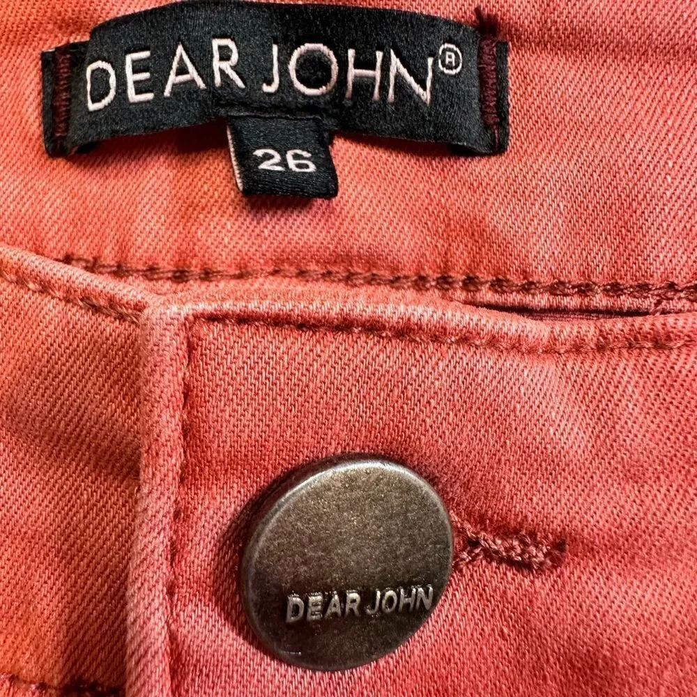 NWT Dear John Women’s American Classic Denim Shorts Roll Hem Chalk Pink- Size 26